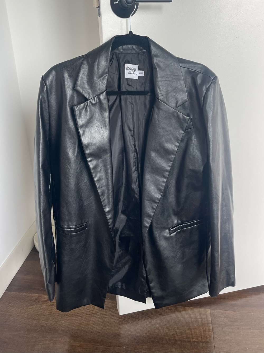 Princess Polly Black Faux Leather Blazer